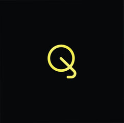 Minimal elegant monogram art logo. Outstanding professional trendy awesome artistic Q QQ initial based Alphabet icon logo. Premium Business logo gold color on black background