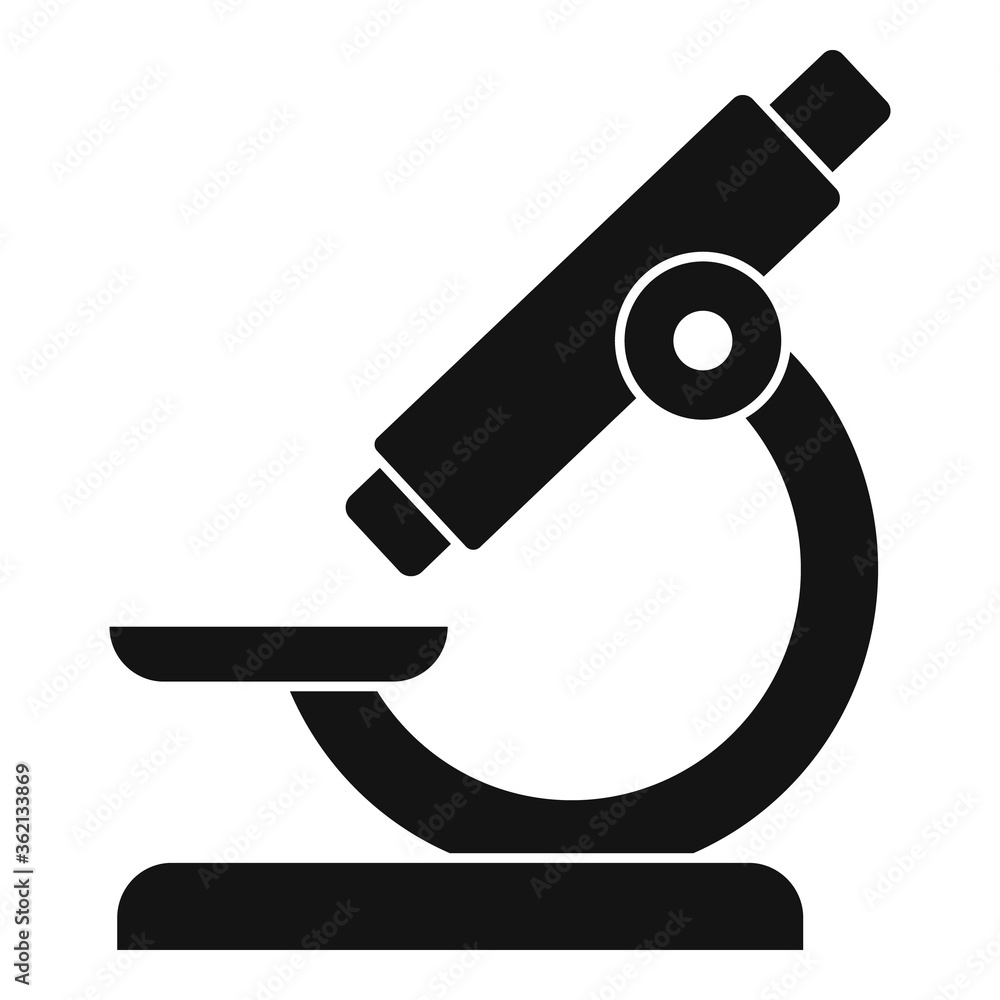 Poster clinic microscope icon. simple illustration of clinic microscope vector icon for web design isolated
