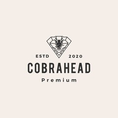 cobra coat of arms hipster vintage logo vector icon illustration