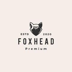 fox head hipster vintage logo vector icon illustration