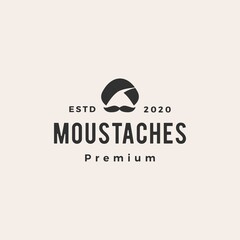 moustaches guru hipster vintage logo vector icon illustration