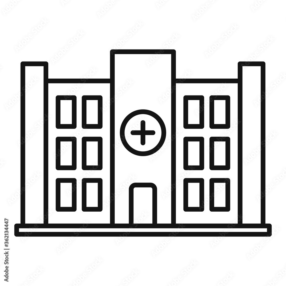 Poster private clinic building icon. outline private clinic building vector icon for web design isolated on