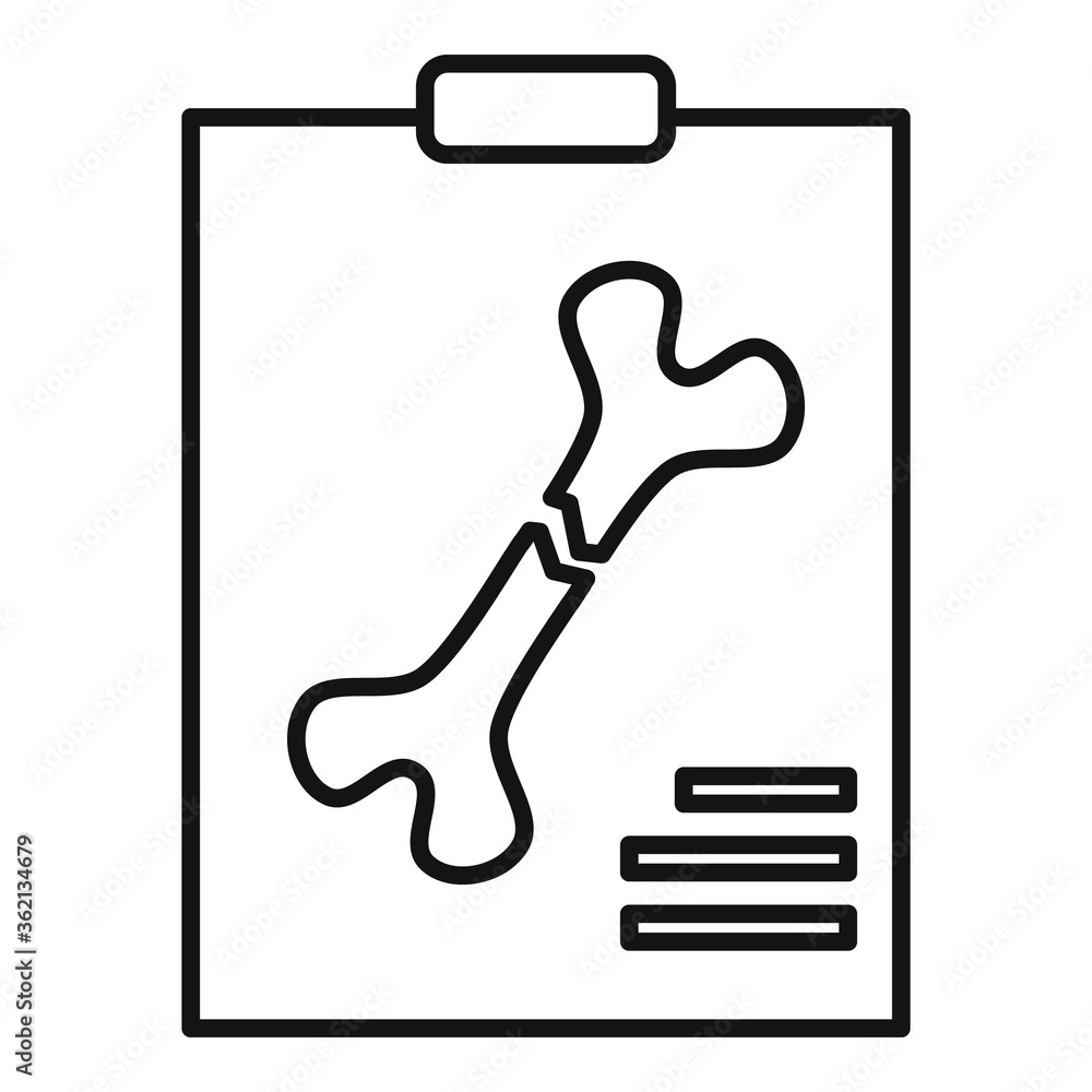 Poster xray bone image icon. outline xray bone image vector icon for web design isolated on white backgroun