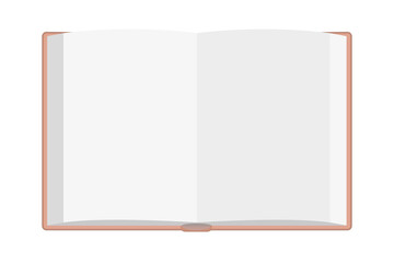 Vector illustration. Blank open book. Top view.