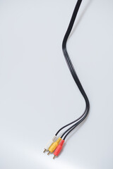 Cable Audio video cable RCA jack isolated on white