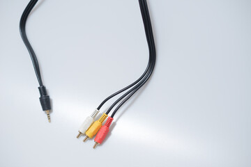 Cable Audio video cable RCA jack isolated on white