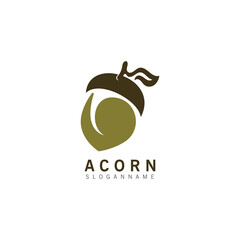 Acorn OAK inspiration simple logo ilustration vector icon template © arif23