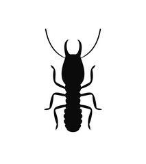 Termite silhouette. Isolated termite on white background