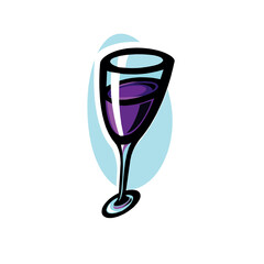 Red wine glass vector illustration isolated on a white background in EPS10