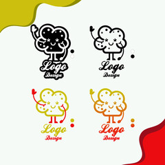 Popcorn logo, Popcorn, Black and white popcorn logo,  Vector logo,  Popcorn Vector