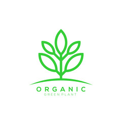 green leaf plant vector logo