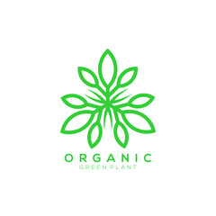green leaf plant vector logo