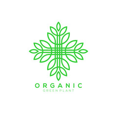 green leaf plant vector logo