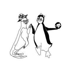 The seal and penguin dance cartoon