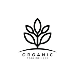 silhouette leaf plant vector logo