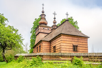 View at the Wooden Church of Saint Michael Archangel in Fricka, Slovakia