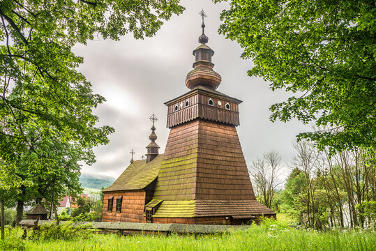 View at the Wooden Church of Saint Michael Archangel in Fricka, Slovakia