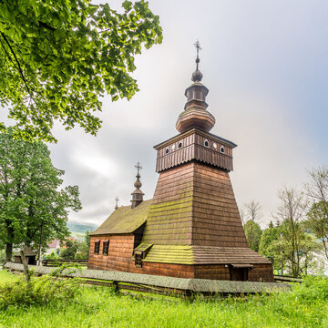 View at the Wooden Church of Saint Michael Archangel in Fricka, Slovakia