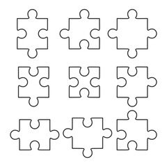 Jigsaw puzzle vector flat pieces