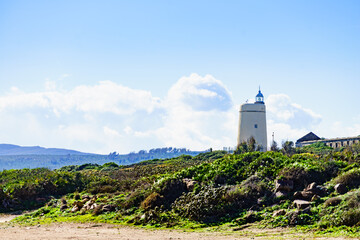Fototapeta na wymiar Carbonera lighthouse, Punta Mala, La Alcaidesa, Spain.