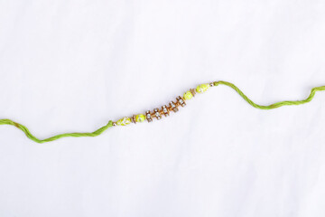 Close up portrait a colourful rakhi with white background