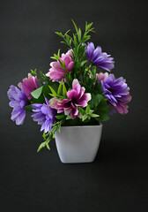 plastic flowers in the house for decoration