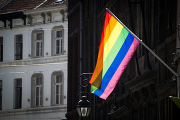 Rainbow flag in brussels