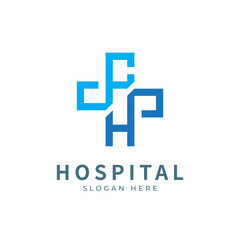 Health logo with initial letter CH, H C, C H logo designs concept. Medical health-care logo designs template.