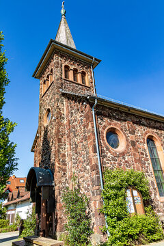 Historic Sankt Bonifatius Church in a tiny village Butterstadt, Main Kinzig Kreis, Hesse, Germany