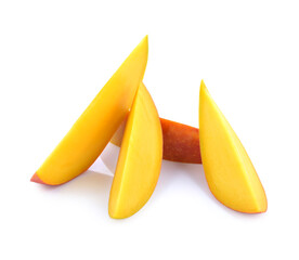 mango slice isolated on white background Clipping Path