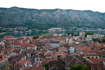 Fototapeta na wymiar The view of the old town with tile roofs in the Bay