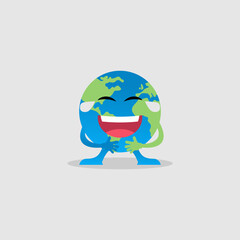 Illustration Vector Graphic of Happy Earth Character. Perfect to use for Campaigns on Earth Day and Earth Preservation Programs