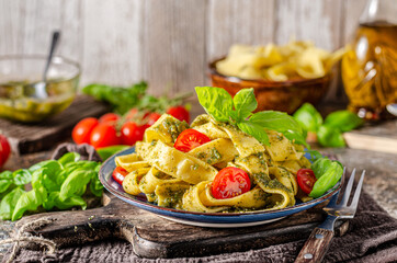 Pasta with pesto homemade