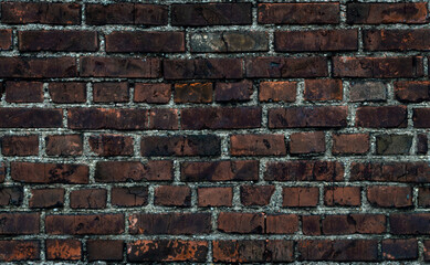 seamless texture of an old brick wall, dark grunge background