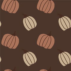 Seamless pattern with pumpkins. Autumn background. Halloween