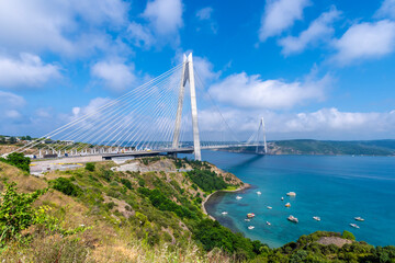 Yavuz Sultan Selim Bridge over Istanbul Bosphorus  in Turkey