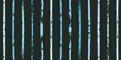 Hand getekende gestreept patroon, donkerblauwe marine streep naadloze achtergrond, zee penseelstreken. vector grunge strepen, nautische penseellijn