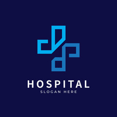 Health logo with initial letter DP, PD, D P logo designs concept. Medical health-care logo designs template.