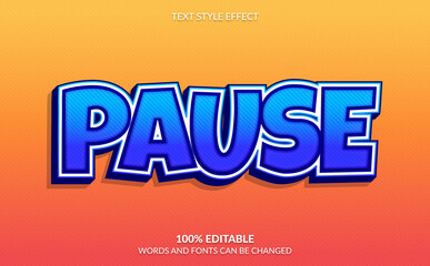 Editable Text Effect, Pause, Video Game Text Style