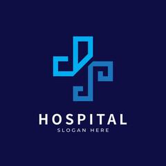 Health logo with initial letter D S, SD, D S logo designs concept. Medical health-care logo designs template.