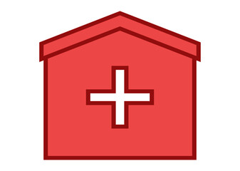 Medical Center.Visiting health, emergency medical supplies.Vector icon isolated on white background.