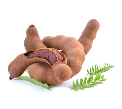 Sweet tamarind placed on a white background with clipping paths