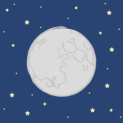 Fototapeta premium moon and stars in the dark sky vector illustration EPS10