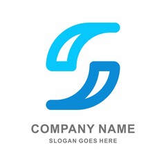 Monogram Letter S Circle Business Company Vector Logo Design Template