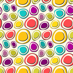 Colorful ellipses. Seamless vector pattern.
