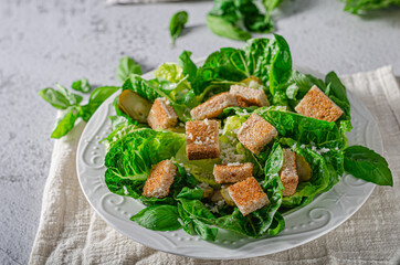 Fresh salad with croutons