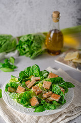 Fresh salad with croutons