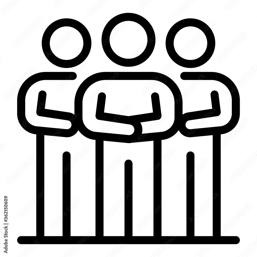 Poster broker work group icon. outline broker work group vector icon for web design isolated on white backg
