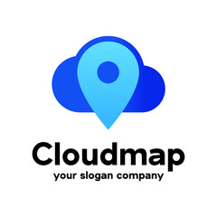 Pin Cloud logo design template