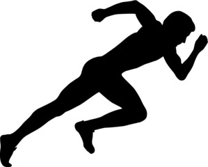Running silhouette. Silhouette runner on sprint man
